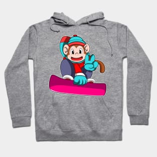 Monkey at Snowboarding with Snowboard Hoodie